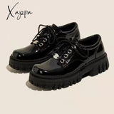 Xajzpa - New Spring Delias Leather Shoes Thick Bottom Platform Female Japanese Big Head Single