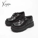 Xajzpa - New Spring Delias Leather Shoes Thick Bottom Platform Female Japanese Big Head Single