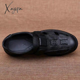 Xajzpa - New Summer Sandals Men’s Fashion All-Match Soft Bottom Leather Non-Slip Breathable