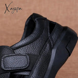 Xajzpa - New Summer Sandals Men’s Fashion All-Match Soft Bottom Leather Non-Slip Breathable