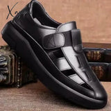 Xajzpa - New Summer Sandals Men’s Fashion All-Match Soft Bottom Leather Non-Slip Breathable