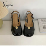 Xajzpa - New Summer Women Sandals Temperament Thick High Heel Mary Jane Females Fashion Cozy Cute