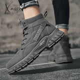 Xajzpa - New Tactical Boots Mens Nonslip Safety Boot Work Outdoor Hiking Men Motorcycle Shoes