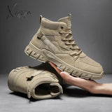 Xajzpa - New Tactical Boots Mens Nonslip Safety Boot Work Outdoor Hiking Men Motorcycle Shoes