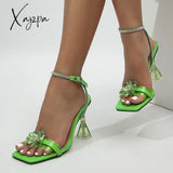 Xajzpa - New Transparent Flower Design Pvc Sandals Suitable For Women’s Fashion Style High Heels