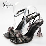 Xajzpa - New Transparent Flower Design Pvc Sandals Suitable For Women’s Fashion Style High Heels