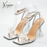 Xajzpa - New Transparent Flower Design Pvc Sandals Suitable For Women’s Fashion Style High Heels