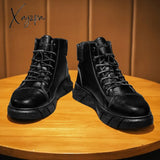 Xajzpa - New Trend Men’s Martin Boots Fashionable And Comfortable Warm Shoes All-Match Casual