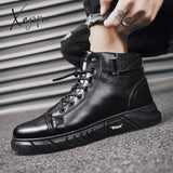 Xajzpa - New Trend Men’s Martin Boots Fashionable And Comfortable Warm Shoes All-Match Casual