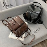 Xajzpa - New Trend Women Backpack Pu Leather Shoulder Bag Vintage Large Capacity Mochila Feminina