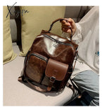 Xajzpa - New Trend Women Backpack Pu Leather Shoulder Bag Vintage Large Capacity Mochila Feminina