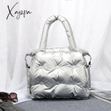 Xajzpa - New Winter Single Shoulder Tote Women Space Pad Cotton Feather Down Bag Bucket Handbag Sac