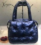 Xajzpa - New Winter Single Shoulder Tote Women Space Pad Cotton Feather Down Bag Bucket Handbag Sac