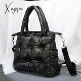 Xajzpa - New Winter Single Shoulder Tote Women Space Pad Cotton Feather Down Bag Bucket Handbag Sac