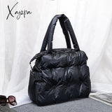 Xajzpa - New Winter Single Shoulder Tote Women Space Pad Cotton Feather Down Bag Bucket Handbag Sac