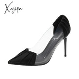 Xajzpa - New Woman Pink Pumps Luxury Designer Metal Pointed Stiletto Shallow Mouth Single Shoes