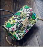 Xajzpa - New Women Bags Summer Graffiti Ladies Designer Handbags High Quality Chain Mini Bag