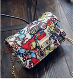 Xajzpa - New Women Bags Summer Graffiti Ladies Designer Handbags High Quality Chain Mini Bag