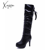 Xajzpa - New Women Boots Classics Red Sole Shoes Luxury Fashion Autumn Soft Leather Elegant