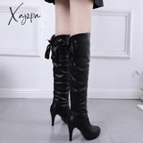 Xajzpa - New Women Boots Classics Red Sole Shoes Luxury Fashion Autumn Soft Leather Elegant