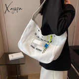 Xajzpa - New Women Canvas Tote Casual Shoulder Bag Simple Travel Crossbody Shopper Pocket