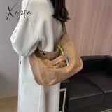 Xajzpa - New Women Canvas Tote Casual Shoulder Bag Simple Travel Crossbody Shopper Pocket