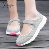 Xajzpa - New Women Flats Spring Summer Ladies Mesh Flat Shoes Soft Breathable Sneakers Casual