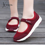 Xajzpa - New Women Flats Spring Summer Ladies Mesh Flat Shoes Soft Breathable Sneakers Casual