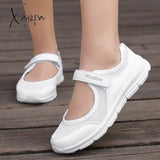 Xajzpa - New Women Flats Spring Summer Ladies Mesh Flat Shoes Soft Breathable Sneakers Casual