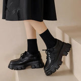 Xajzpa - New Women Loafers Classic Platform Chunky Heel Black Ladies Pumps Female Mary Jane Derby