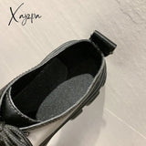 Xajzpa - New Women Loafers Classic Platform Chunky Heel Black Ladies Pumps Female Mary Jane Derby