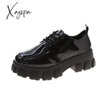 Xajzpa - New Women Loafers Classic Platform Chunky Heel Black Ladies Pumps Female Mary Jane Derby