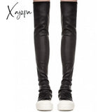 Xajzpa - New Women Shoes Over Knee High Boots Luxury Trainers Winter Casual Brand Snow Spring Flats