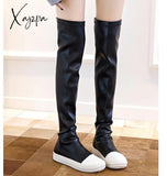 Xajzpa - New Women Shoes Over Knee High Boots Luxury Trainers Winter Casual Brand Snow Spring Flats