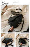 Xajzpa - New Women’s Bag Leisure Saddle Pu Solid Color Diagonal Fashion Easy Matching Lady Handbags