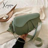 Xajzpa - New Women’s Bag Leisure Saddle Pu Solid Color Diagonal Fashion Easy Matching Lady