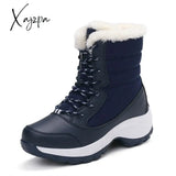 Xajzpa - New Women’s Boots High Top Shoes Thick High Heel Cotton Outdoor Warm Uggs Large Size For