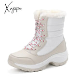 Xajzpa - New Women’s Boots High Top Shoes Thick High Heel Cotton Outdoor Warm Uggs Large Size For