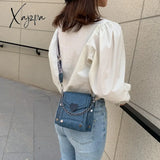 Xajzpa - New Women’s Handbag Pu Leather Quality Messenger Crossbody Bag Retro Heart-Shaped Lock