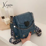 Xajzpa - New Women’s Handbag Pu Leather Quality Messenger Crossbody Bag Retro Heart-Shaped Lock