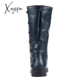 Xajzpa - Nice Roman Style Autumn And Winter New Boots Round Toe Wedge Embroidered Couple Plus Size