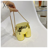 Xajzpa - Niche Design Silver Lipstick Pouch Women Luxury Evening Bag Headphone Butt Shape Acrylic