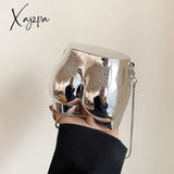 Xajzpa - Niche Design Silver Lipstick Pouch Women Luxury Evening Bag Headphone Butt Shape Acrylic