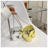 Xajzpa - Niche Design Silver Lipstick Pouch Women Luxury Evening Bag Headphone Butt Shape Acrylic