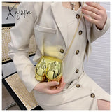 Xajzpa - Niche Design Silver Lipstick Pouch Women Luxury Evening Bag Headphone Butt Shape Acrylic