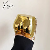 Xajzpa - Niche Design Silver Lipstick Pouch Women Luxury Evening Bag Headphone Butt Shape Acrylic