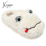 Xajzpa - Novelty Design Fur Slippers Warm Indoor Couple Shoes Cute Animal Autumn Outside Slides