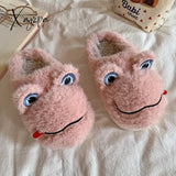 Xajzpa - Novelty Design Fur Slippers Warm Indoor Couple Shoes Cute Animal Autumn Outside Slides