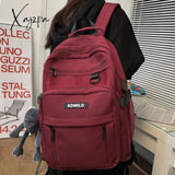 Xajzpa - Nylon Male Female Waterproof Purple College Backpack Men Women Laptop Bag Cool Boy Girl
