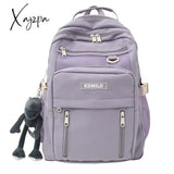 Xajzpa - Nylon Male Female Waterproof Purple College Backpack Men Women Laptop Bag Cool Boy Girl